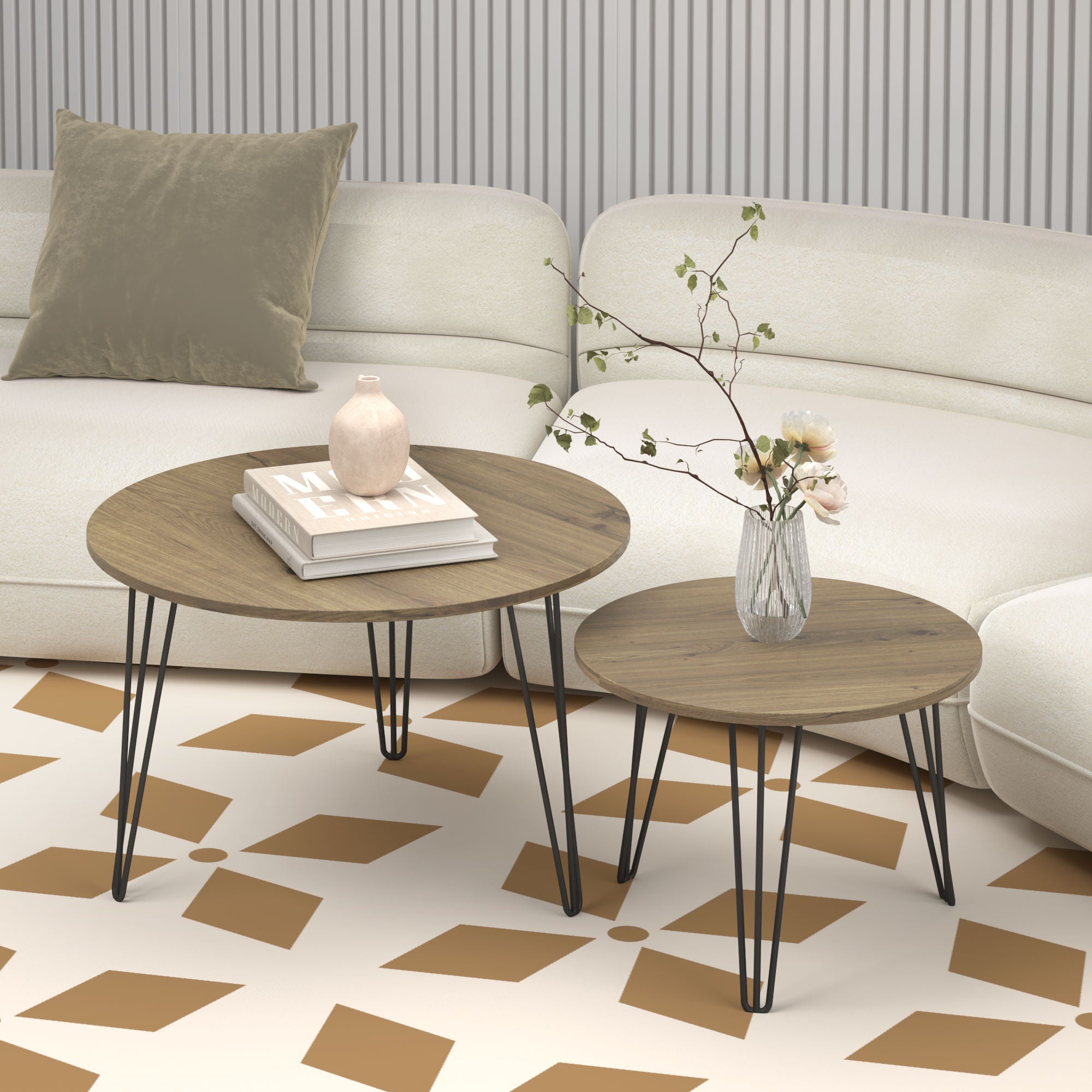 Round Nesting Coffee Table (Set of 2)
