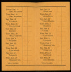 1941-42 William Penn High School Basketball 3x5 Pocket Schedule Harrisburg, PA