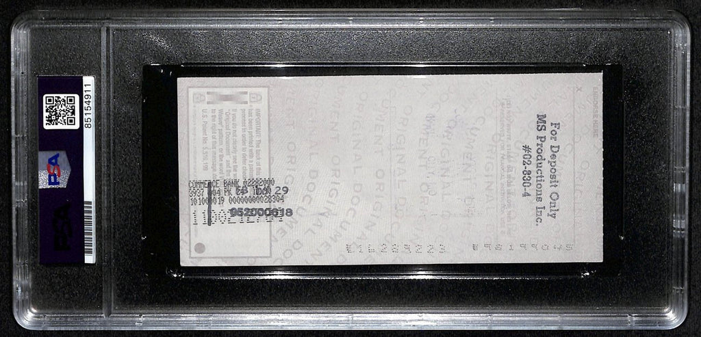 Johnny Unitas HOF Signed/Autographed 2000 Bank Check Colts PSA/DNA MINT 9 189576