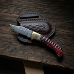 Crimson Ridge Damascus Folding Knife - TF-087
