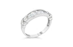 .925 Sterling Silver 1/2 Cttw Baguette Cut Diamond Channel Set X-Station Wedding Ring (H-I Color, I1-I2 Clarity) - Size 6-1/2