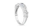 .925 Sterling Silver 1/2 Cttw Baguette Cut Diamond Channel Set X-Station Wedding Ring (H-I Color, I1-I2 Clarity) - Size 6-1/2