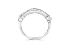 .925 Sterling Silver 1/2 Cttw Baguette Cut Diamond Channel Set X-Station Wedding Ring (H-I Color, I1-I2 Clarity) - Size 6-1/2