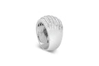 .925 Sterling Silver 1.0 Cttw Baguette-Cut Diamond 6-Row Channel Set Domed Tapered Cocktail Fashion Ring (H-I Color, I2-I3 Clarity) - Size 6-1/2