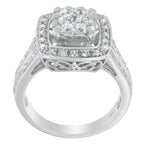 10K White Gold Diamond Cluster Ring (1 Cttw, H-I Color, SI2-I1 Clarity) - Size 6-1/2