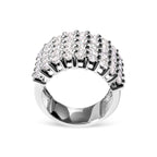 14k White Gold 4.0 Cttw Diamond 5 Row Ring Band (I-J Color, I1-I2 Clarity) - Ring Size 7