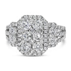 14K White Gold 2 1/4 Cttw Diamond Cocktail Cluster Ring (G-H Color, SI2-I1 Clarity) - Size 7