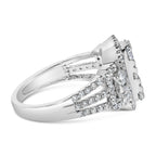 14K White Gold 2 1/4 Cttw Diamond Cocktail Cluster Ring (G-H Color, SI2-I1 Clarity) - Size 7