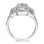 14K White Gold 2 1/4 Cttw Diamond Cocktail Cluster Ring (G-H Color, SI2-I1 Clarity) - Size 7