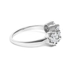14K White Gold 1-1/4 Cttw Brilliant Cut Diamond Three Round Floral Clusters Engagement or Fashion Ring (H-I Color, SI2-I1 Clarity)
