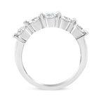 14K White Gold 1.00 Cttw Brilliant Round Cut Diamond 5-Stone Band Ring (H-I Color, SI2-I1 Clarity) - Ring Size 7
