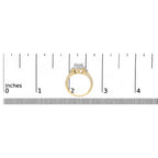 10K Yellow Gold 1.0 Cttw Diamond Composite Cushion-Shape Halo 3-Band-Look Engagement Ring (H-I Color, SI1-SI2 Clarity)