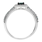 .925 Sterling Silver Treated Blue Miracle-Set Diamond Engagement Ring (1/2 Cttw, J-K Color, I1-I2 Clarity) - Size 6