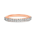 10K Rose Gold Plated Sterling Silver 1/3 Cttw Diamond Band Ring