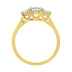 10K Yellow Gold Princess-Cut Diamond Three Stone Band Ring (1 Cttw, J-K Color, I1-I2 Clarity) - Size 6