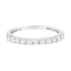 IGI Certified 1/2 Cttw Diamond 10K White Gold Prong Set Fluted Band Style Ring (I-J Color, I2-I3 Clarity) - Size 7