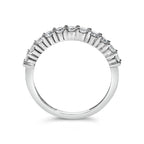 IGI Certified 1/2 Cttw Diamond 10K White Gold Prong Set Fluted Band Style Ring (I-J Color, I2-I3 Clarity) - Size 7
