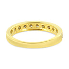 IGI Certified 1/2 Cttw Diamond 10K Yellow Gold Prong Set Beaded Milgrain Band Style Ring (J-K Color, I2-I3 Clarity) - Size 7