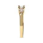 10K Yellow Gold 1.00 Cttw Champagne Diamond 3-Stone Band Ring (J-K Color, I1-I2 Clarity)  - Size 7