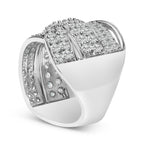 .925 Sterling Silver 2.00 Cttw Round-Cut Diamond Overlapping Bypass Band Ring (I-J Color, I2-I3 Clarity) - Ring Size 7