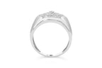 Men's .925 Sterling Silver 1/2 Cttw Multi-Diamond Hexagon Frame Ring (I-J Color, I3 Clarity) - Ring Size 10