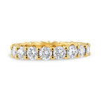 14K Yellow Gold 3.00 Cttw Shared Prong Set Round Cut Diamond Eternity Band (J-K Color, VS1-VS2 Clarity) - Ring Size 7