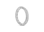 10K White Gold 1.0 Cttw Princess Cut Diamond Double Row Eternity Band Ring (I-J Color, I1-I2 Clarity)- Size 7