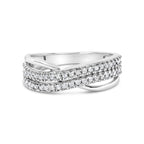 10K White Gold 1/2 Cttw Princess Diamond Split Shank Band Ring