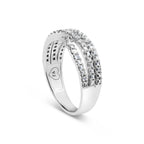 10K White Gold 3/4 Cttw Princess Natural Diamond Split Shank and Weave Band Ring (H-I Color, SI1-SI2 Clarity) - Ring Size 7