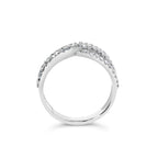 10K White Gold 3/4 Cttw Princess Natural Diamond Split Shank and Weave Band Ring (H-I Color, SI1-SI2 Clarity) - Ring Size 7