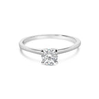 14K White Gold 1/2 Cttw Round Lab Grown Diamond 4 Prong Solitaire Engagement Ring (F-G Color, VS2-SI1 Clarity) - Size 7