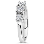 14K White Gold  3/4 Cttw Lab Grown Diamond 3 Stone Ring Band (F-G Color, VS2-SI1 Clarity)- Size 7
