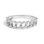 .925 Sterling Silver 1/4 Cttw Diamond Curb Link Band Ring