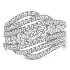 .925 Sterling Silver 2.00 Cttw Lab Grown Diamond Cluster Band Ring