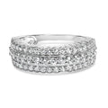 .925 Sterling Silver 1.0 cttw Lab Grown Diamond 3 Row Band Ring (F-G Color, VS1-VS2 Clarity) - Ring Size 7