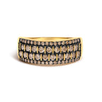 10K Yellow Gold Plated .925 Sterling Silver 3/4 cttw Champagne Diamond Band Ring
