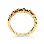 10K Yellow Gold Plated .925 Sterling Silver 1/4 Cttw Champagne Diamond Geometric Band Ring - Size 7