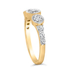 10K Yellow Gold Plated .925 Sterling Silver 1.0 Cttw Lab Grown Diamond Bezel Set Ring