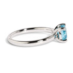 IGI Certified 14K White Gold 1.0 Cttw Round Lab-Grown Blue Fancy Vivid Diamond Solitaire Ring
