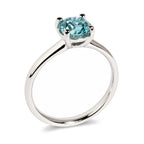IGI Certified 14K White Gold 1.0 Cttw Round Lab-Grown Blue Fancy Vivid Diamond Solitaire Ring