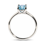 IGI Certified 14K White Gold 1.0 Cttw Round Lab-Grown Blue Fancy Vivid Diamond Solitaire Ring