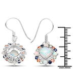 4.73 Carat Genuine Multi Stone .925 Sterling Silver Earrings