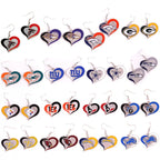 Football Team Logo Heart Earrings –  Game Day Accessories & Gift for Sports Fan