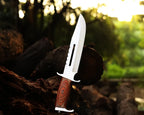 Handmade Stainless Steel blade Rambo Knife With Pakka Wood handle, Steel Guard & Pommel