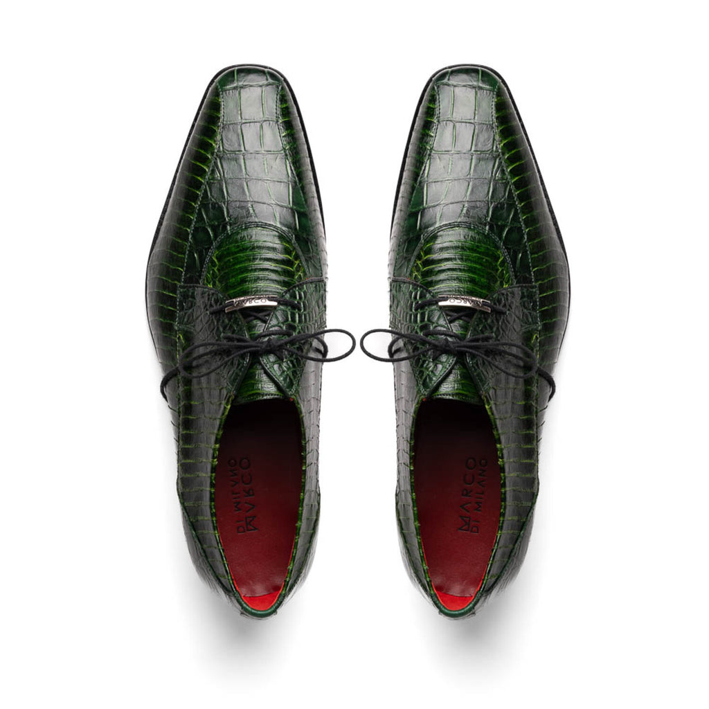 Moncalieri // Alligator + Cobra Skin Leather Oxfords // Green