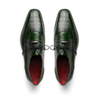 Moncalieri // Alligator + Cobra Skin Leather Oxfords // Green
