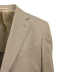 3 Roll 2 Button Trim Fit Cotton Suit // Tan