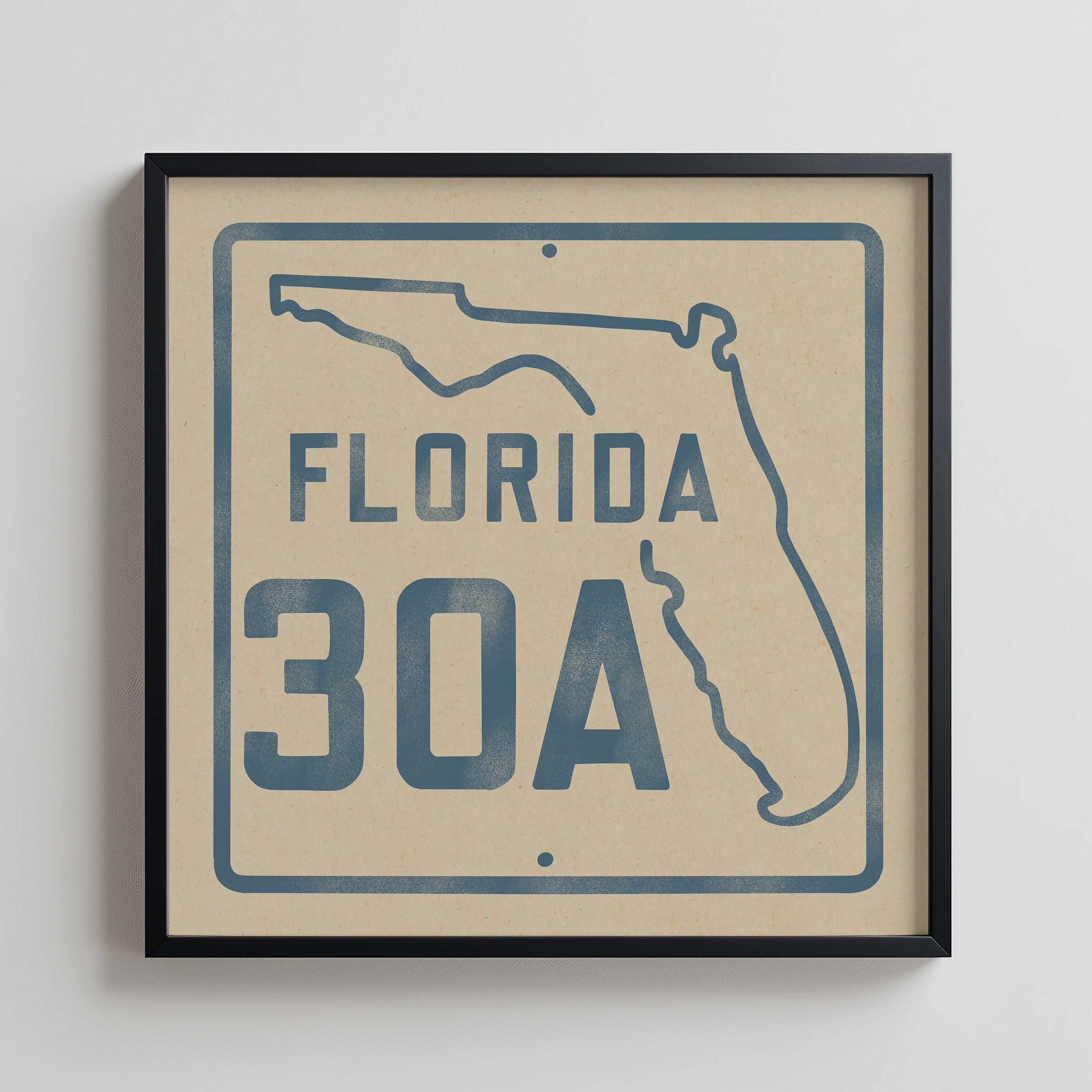 Vintage Florida Beach 30A Road Sign Art Print