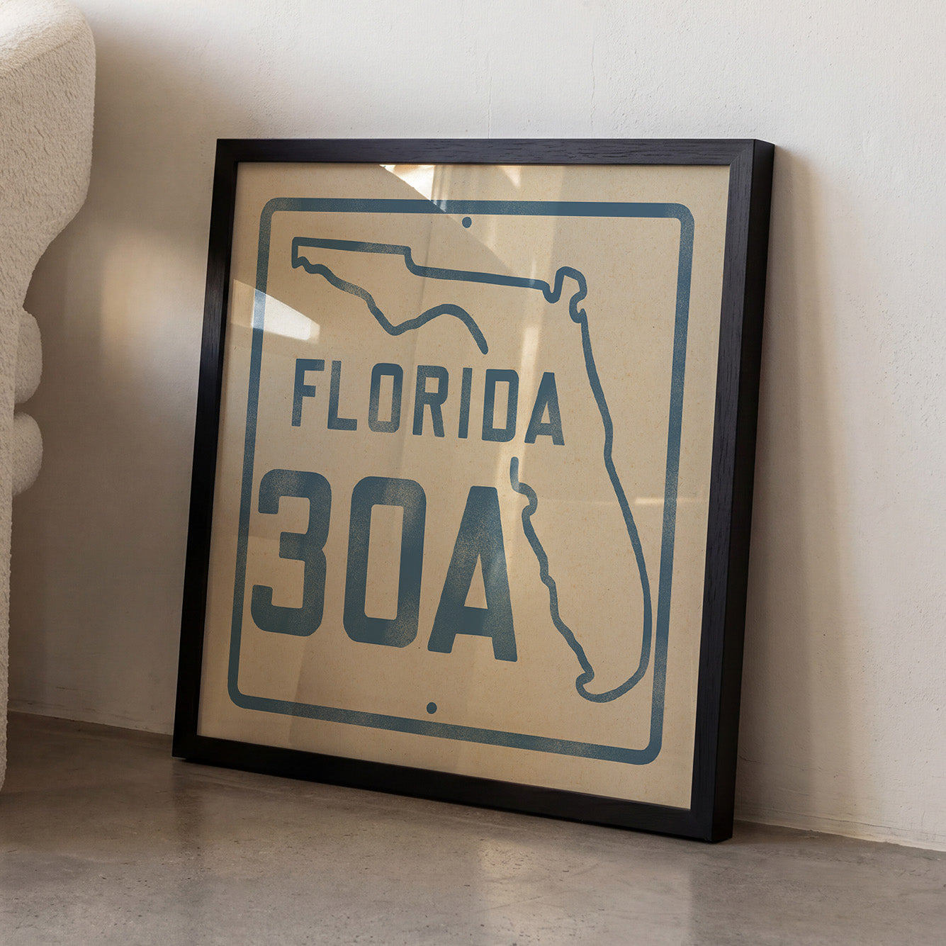 Vintage Florida Beach 30A Road Sign Art Print