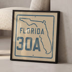 Vintage Florida Beach 30A Road Sign Art Print